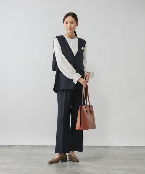 ストレッチベスト＊ブラウス＊パンツセット/581026