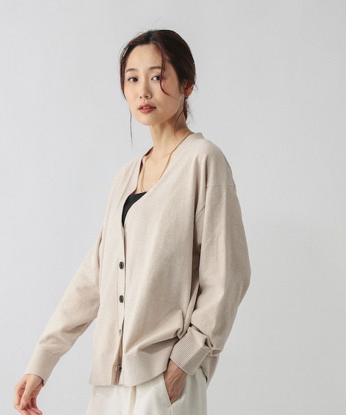 モールニットVネックカーディガン/581161