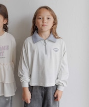 ヘビロッTEEハーフZIP長袖/キッズ/589258