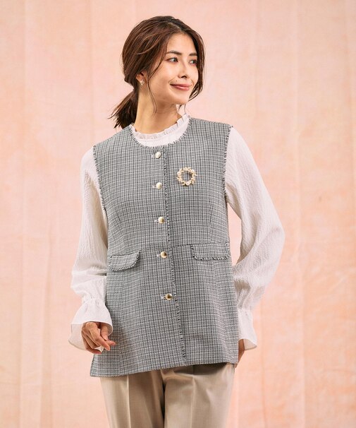 ツイードペプラムジレ/591837