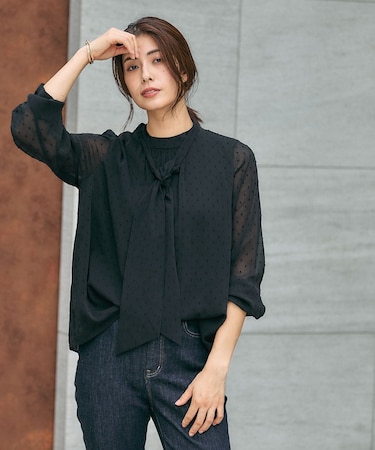 ドビー2WAYボウタイブラウス/591839