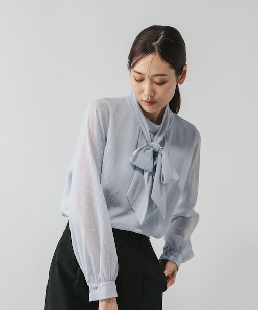 ドビー2WAYボウタイブラウス/591839