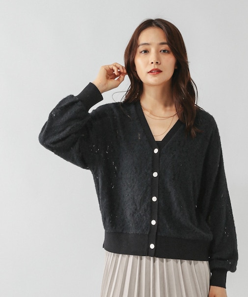 フェザーレースシアーカーデ/595375