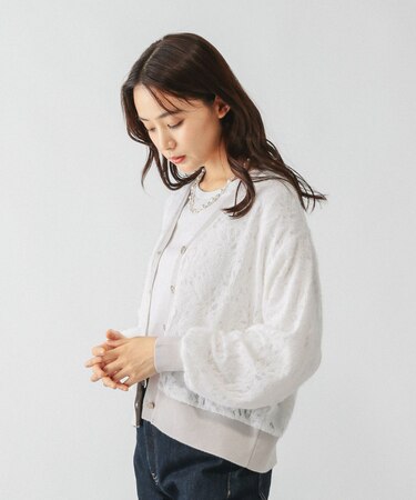 フェザーレースシアーカーデ/595375