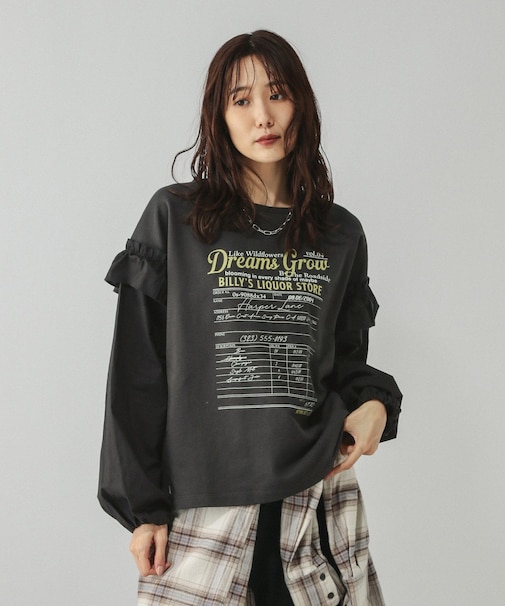 フリルプリントスウェットプルオーバー/599584