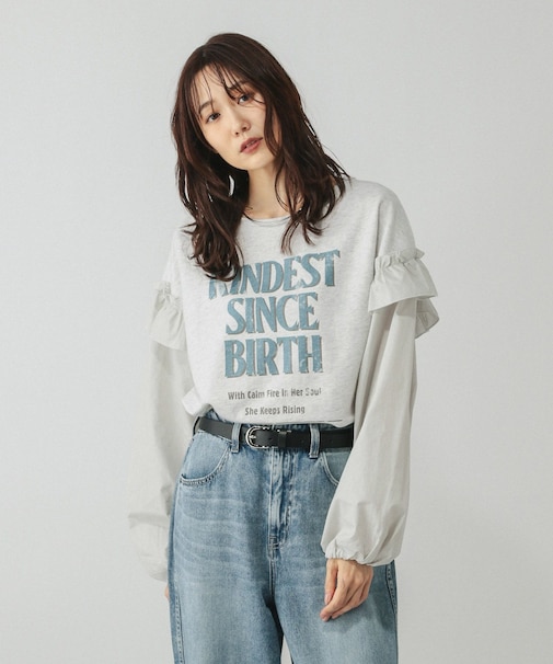 フリルプリントスウェットプルオーバー/599584