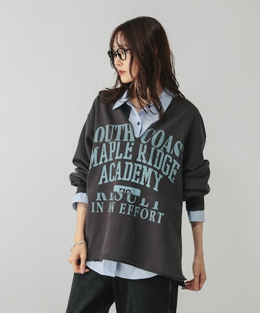 リメイク風プリントスウェット長袖/599626