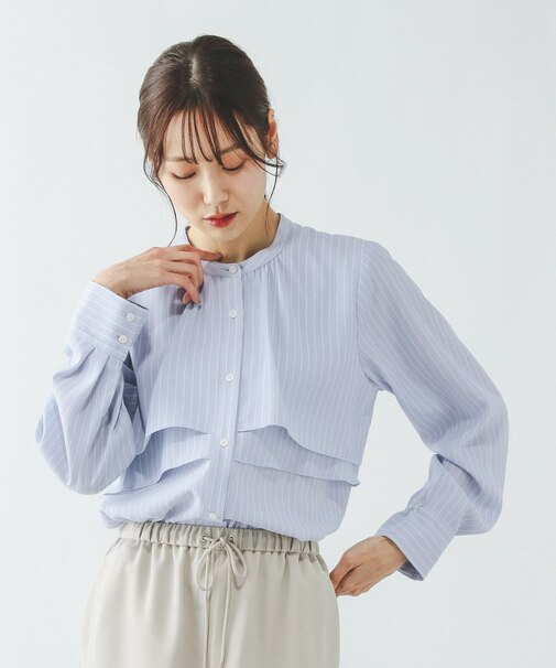 キレイつづくティアードブラウス/601020