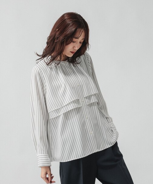 キレイつづくティアードブラウス/601020