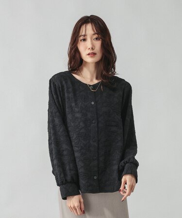 ジャガード2WAYブラウス/601068