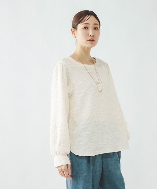 ジャガード2WAYブラウス/601068