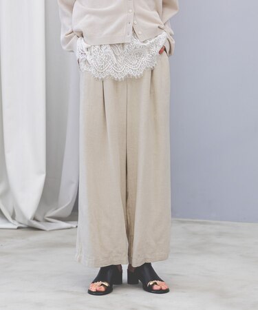 フレンチリネンワイドパンツ/600996