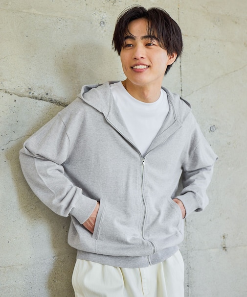 スウェットライクニット/ZIPパーカー/601363