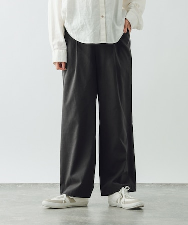 イージーケアリネンストレートパンツ/600994