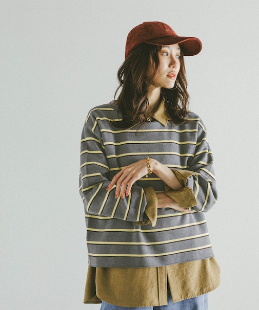 スウェットライクボーダープルオーバー/601626