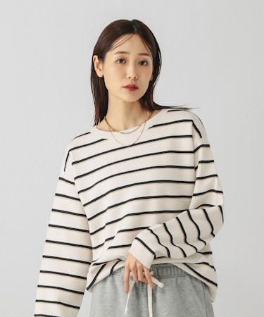 スウェットライクボーダープルオーバー/601626
