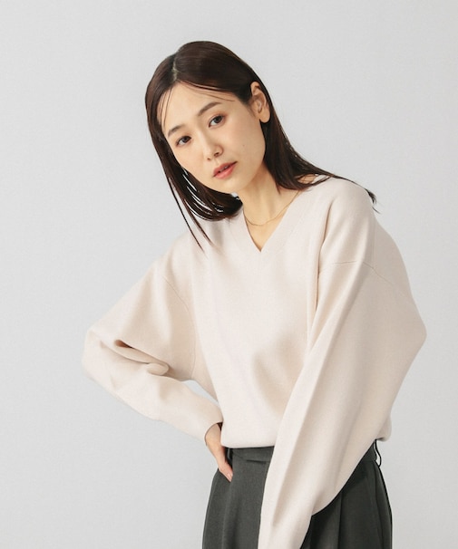 スウェットライクVネックプルオーバー/601625