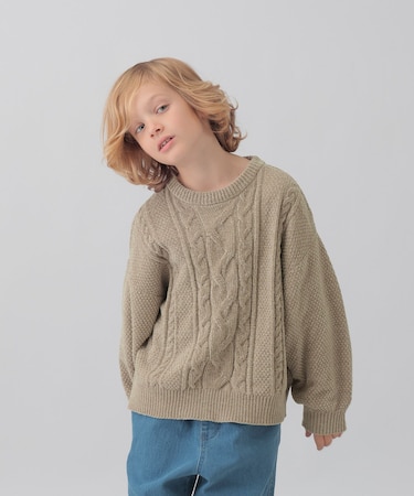 洗えるモールケーブルプルオーバー/キッズ/603740