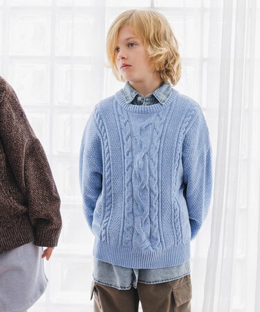 洗えるモールケーブルプルオーバー/キッズ/603740