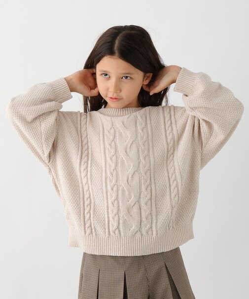 洗えるモールケーブルプルオーバー/キッズ/603740