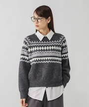 フェアアイル柄ニットプルオーバー/606417