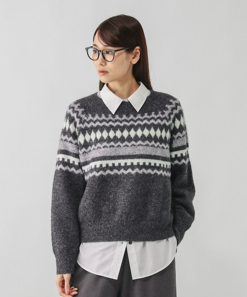 フェアアイル柄ニットプルオーバー/606417