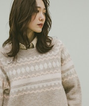 フェアアイル柄ニットプルオーバー/606417