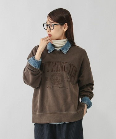 ピグメント刺繍ロゴプルオーバー/608260