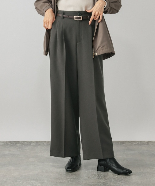 お手入れラクラクセットアップ/ワイドパンツ/611216