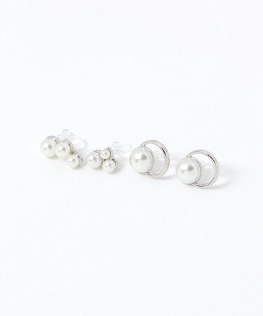 パールノンホールイヤリング2ペアセット/629962