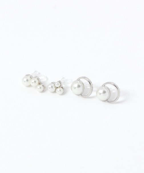 パールノンホールイヤリング2ペアセット/629962