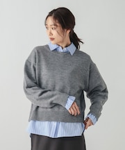 ニットプルオーバー＊カラーシャツ長袖/634004