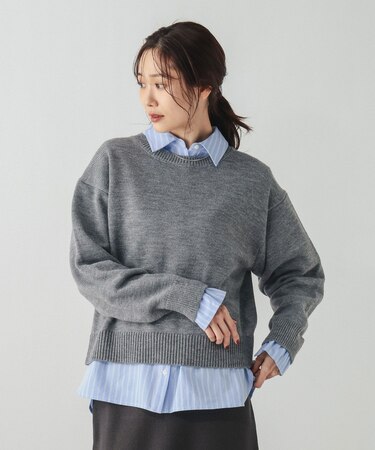 ニットプルオーバー＊カラーシャツ長袖/634004
