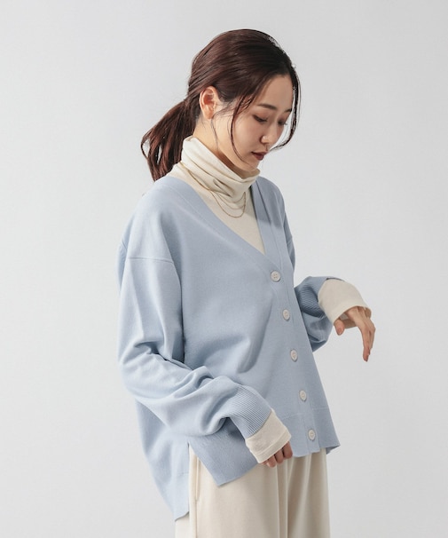 ドライタッチVネックカーディガン長袖/634143