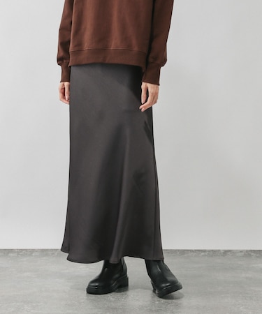 サテンストレッチフレアスカート/634549