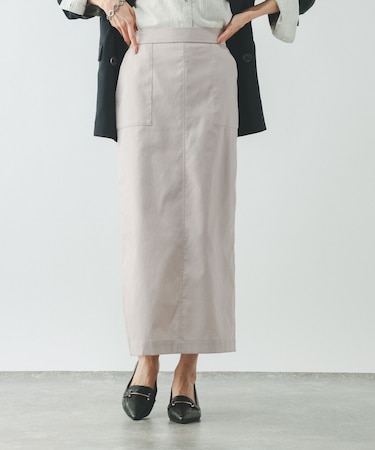 イージーケアリネンIラインスカート/636496