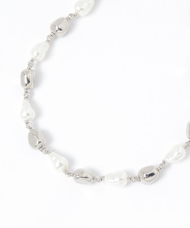 ガラス変形バロックパールネックレス/637729