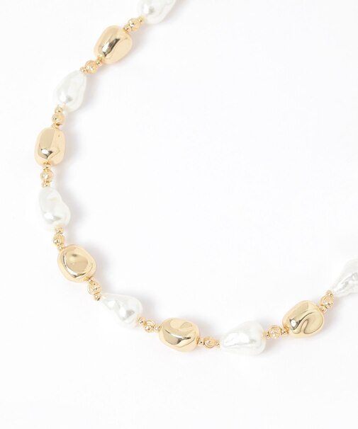 ガラス変形バロックパールネックレス/637729