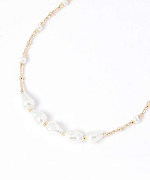 ポイントガラス変形パールネックレス/637734