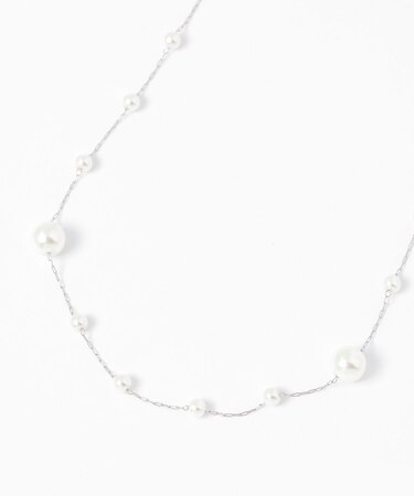 ガラスパールロングネックレス/637841