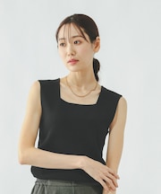 洗えるスクエアニットタンク/640404