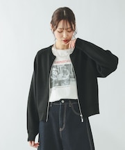 スウェットライクZIPカーディガン/642682