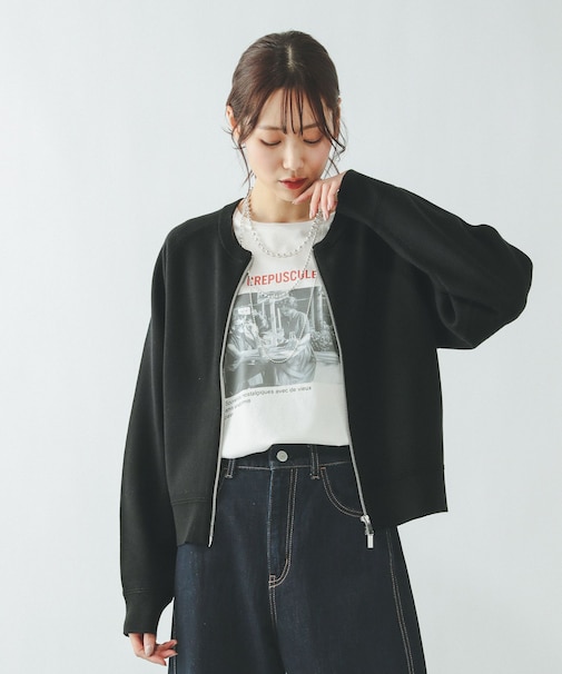 スウェットライクZIPカーディガン/642682