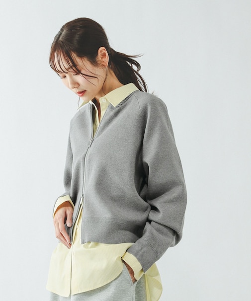 スウェットライクZIPカーディガン/642682