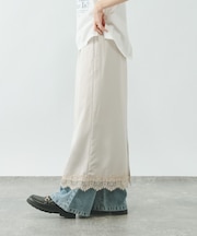 サテンレーススカート/661715