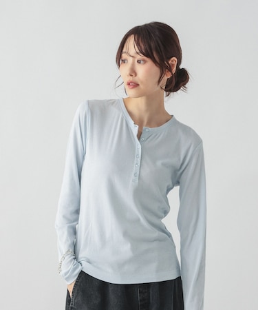 サラサラヘンリーネック長袖プルオーバー/1017895