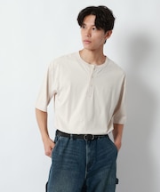 ピグメントヘンリーネックTシャツ/1054516