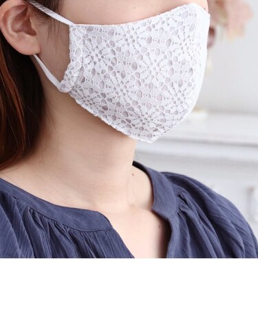 フラワーレース抗ウイルスガーゼマスク/女性向けMサイズ