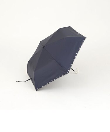 スカラップフラワー刺繍晴雨兼用折りたたみ傘 日傘