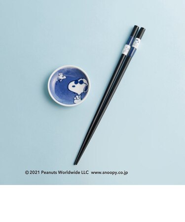 PEANUTS/若狭塗/美濃焼箸豆皿セット